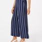 Charter Club Women's Striped Cropped Wide-Leg Pants Blue Size X-Small