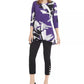 Alfani Women's Printed Swing Top Purple Size Petite Small