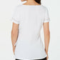 JM Collection Women's Embellished Ruched Side-Tie Top White Size Medium