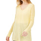 INC International Concepts Women's Ribbed Long-Sleeve Tunic Sweater Yellow Size Large