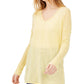 INC International Concepts Women's Ribbed Long-Sleeve Tunic Sweater Bright Yellow Size Medium