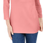 Karen Scott Women's Petite Cotton Henley Shirt Pink Size Petite XL