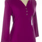 Karen Scott Women's Petite Cotton Henley Shirt Purple Size Small