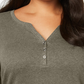 Karen Scott Women's Plus Size Cotton Split-Neck Top Gray Size 2X