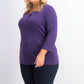 Karen Scott Women's Plus Size Cotton Split-Neck Top  Purple Size 2 Extra Large
