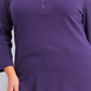 Karen Scott Women's Plus Size Cotton Split-Neck Top Purple Size 1X