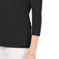 Karen Scott Women's Cotton V-Neck Button-Trim Top Black Size Small