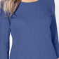 Karen Scott Women's Petite Cotton Scoop-Neck Top Blue Size Petite Large