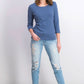 Karen Scott Women's Petite Cotton Scoop-Neck Top Blue Size Petite Small