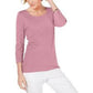 Karen Scott Women's Petite Cotton Scoop-Neck Top Pink Size Petite