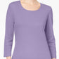 Karen Scott Women's Petite Cotton Scoop-Neck Top Purple Size Extra Large