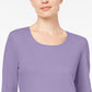 Karen Scott Women's Petite Cotton Scoop-Neck Top Purple Size Extra Large