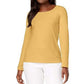 Karen Scott Women's Petite Cotton Scoop-Neck Top Yellow Size Petite-Large