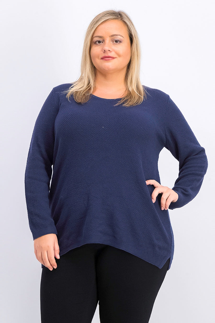 Karen Scott Women's Plus Size Cotton Scoop-Neck Top Blue Size 1X