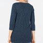 Karen Scott Women's Boat-Neck Space-Dyed Top Navy Size Small