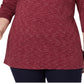Karen Scott Women's Plus Size Space-Dye 3/4-Sleeve Top Wine Size 2Extra Large