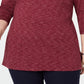 Karen Scott Women's Plus Size Space-Dye 3/4-Sleeve Top Red Size 0X