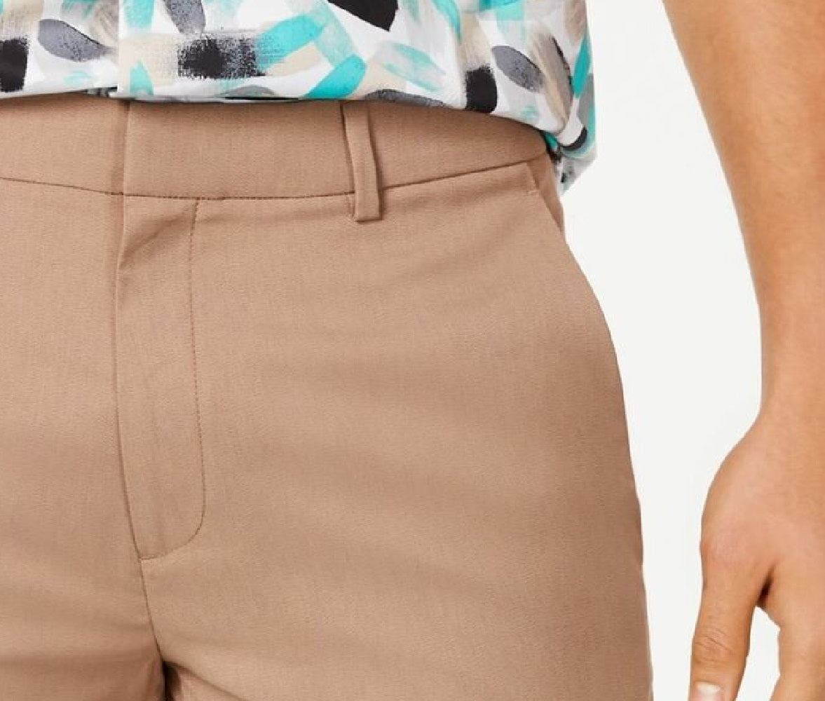 Alfani Men's Alfatech Stretch Waistband 9" Shorts Brown Size 30 Reg