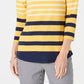 Charter Club Women's Pima Cotton Button-Shoulder Stripe Top  Yellow Size Extra Large