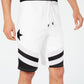 INC International Concepts Men's Shorts Black Drawstring Star Striped Knit White Size Extra Large