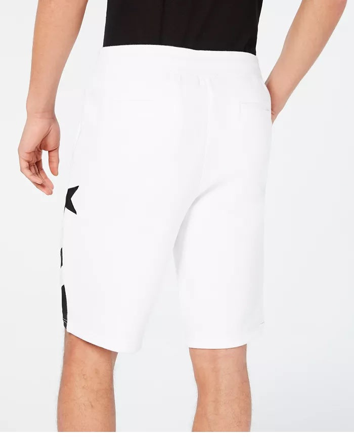 INC International Concepts Men's Shorts Black Drawstring Star Striped Knit White Size Extra Large