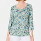 Karen Scott Women's Audra Oasis Scoop-Neck Top  Green Size Medium