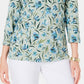 Karen Scott Women's Audra Oasis Scoop-Neck Top  Green Size Medium
