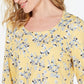 Karen Scott Women's 3/4-Sleeve Floral-Print Top  Yellow Size Petite Petite