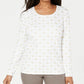 Karen Scott Women's Camel Print Top White Size Petite Large