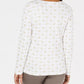 Karen Scott Women's Petite Camel-Print Top  White Size Petite Small