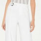 INC International Concepts Women's Petite Side-Belt Wide-Leg Pants White Size 6