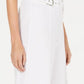 INC International Concepts Women's Petite Side-Belt Wide-Leg Pants White Size 8 P