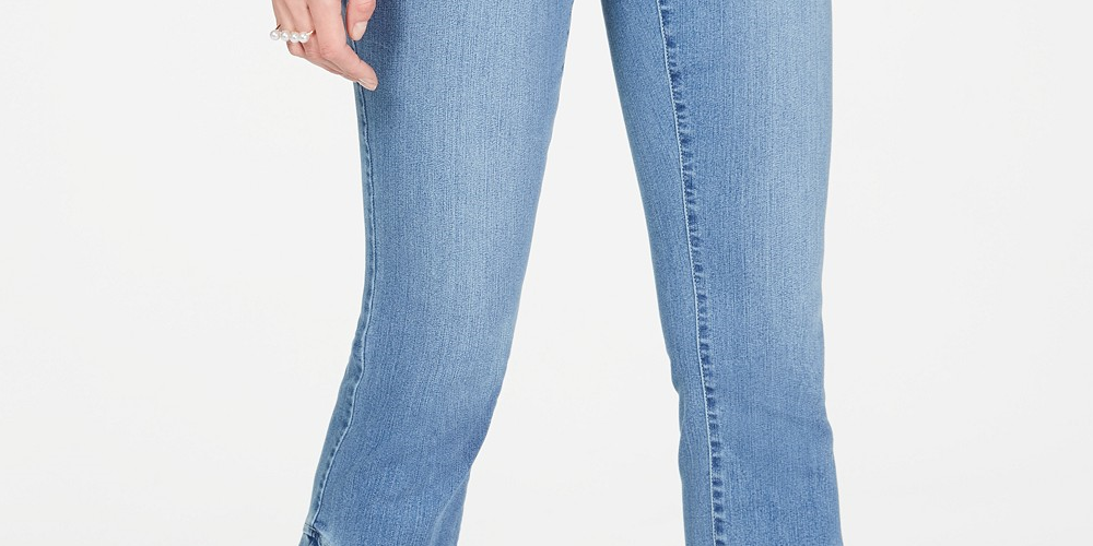 INC International Concepts Women's Double-Ruffle-Hem Ankle Jeans Blue Size 6