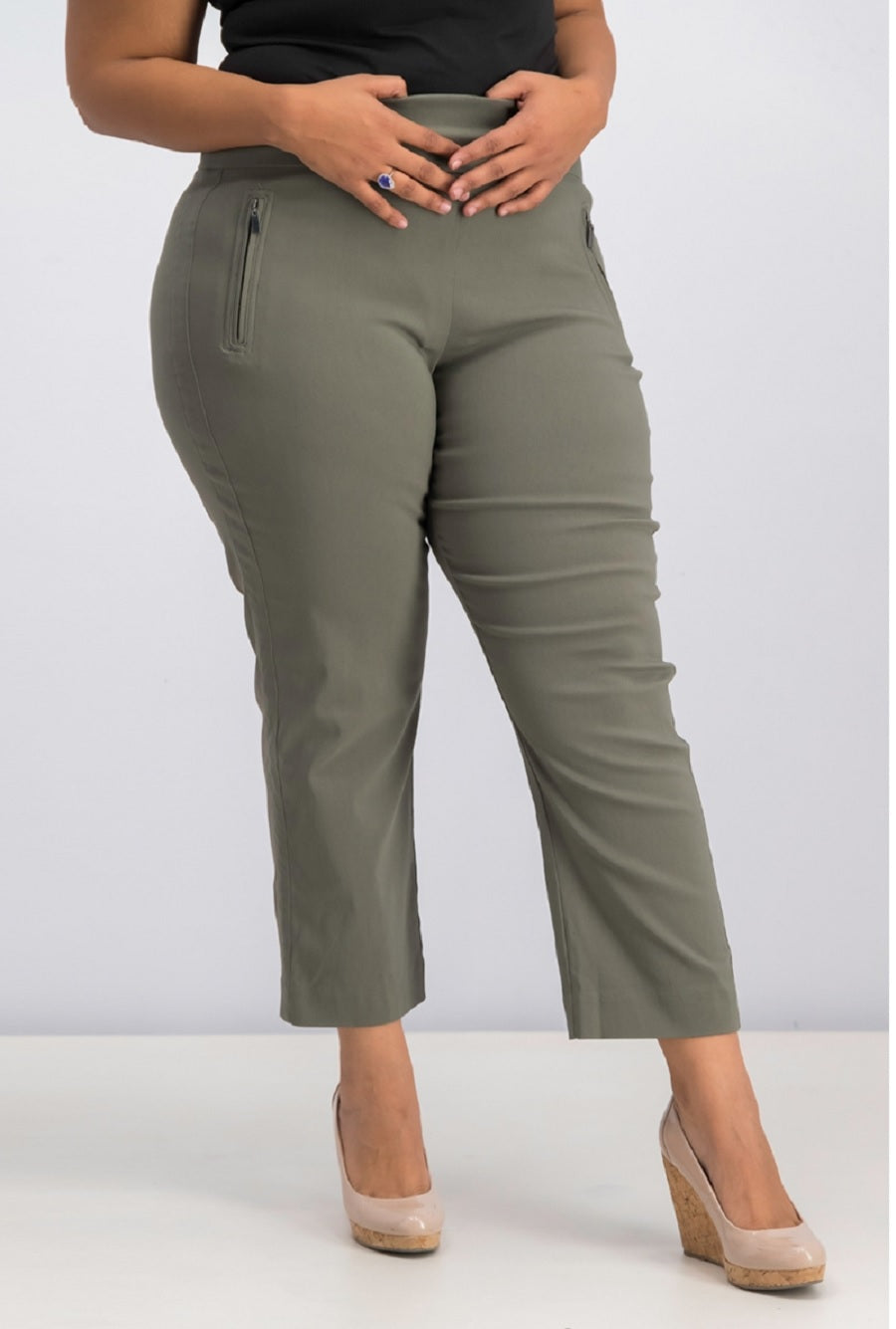 INC International Concepts Women's Cropped Straight-Leg Pants Brown Size 4