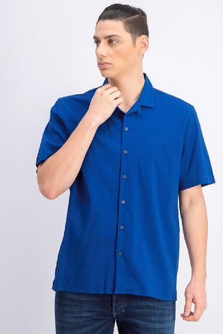 Alfani Men's Seersucker Shirt Blue Size Medium