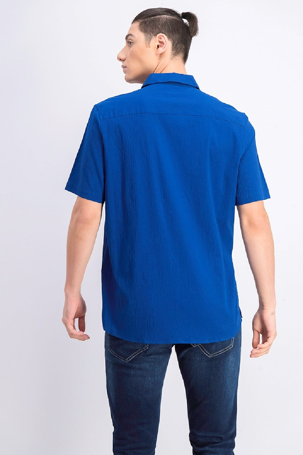 Alfani Men's Seersucker Shirt Blue Size Medium