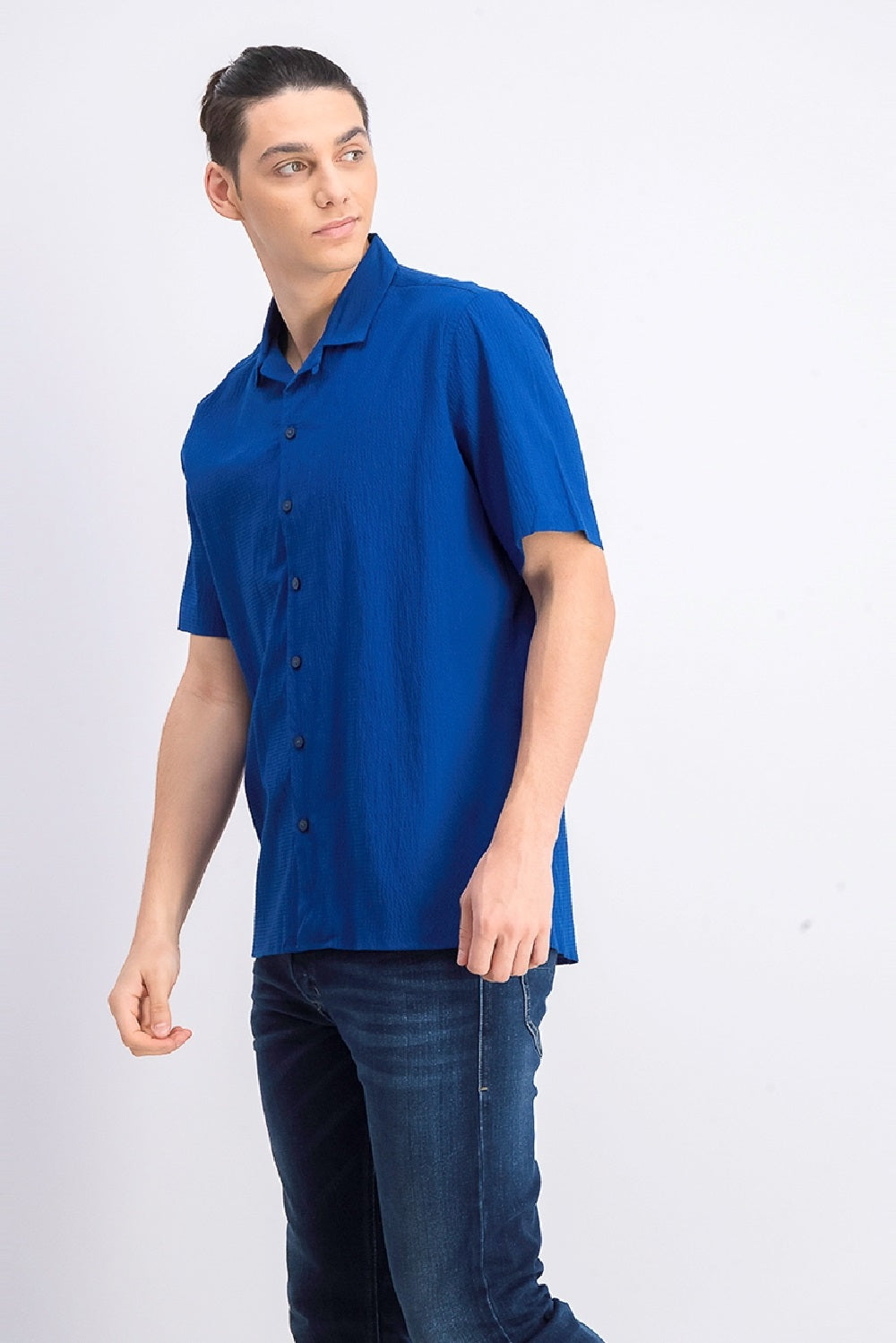 Alfani Men's Seersucker Shirt Blue Size Medium