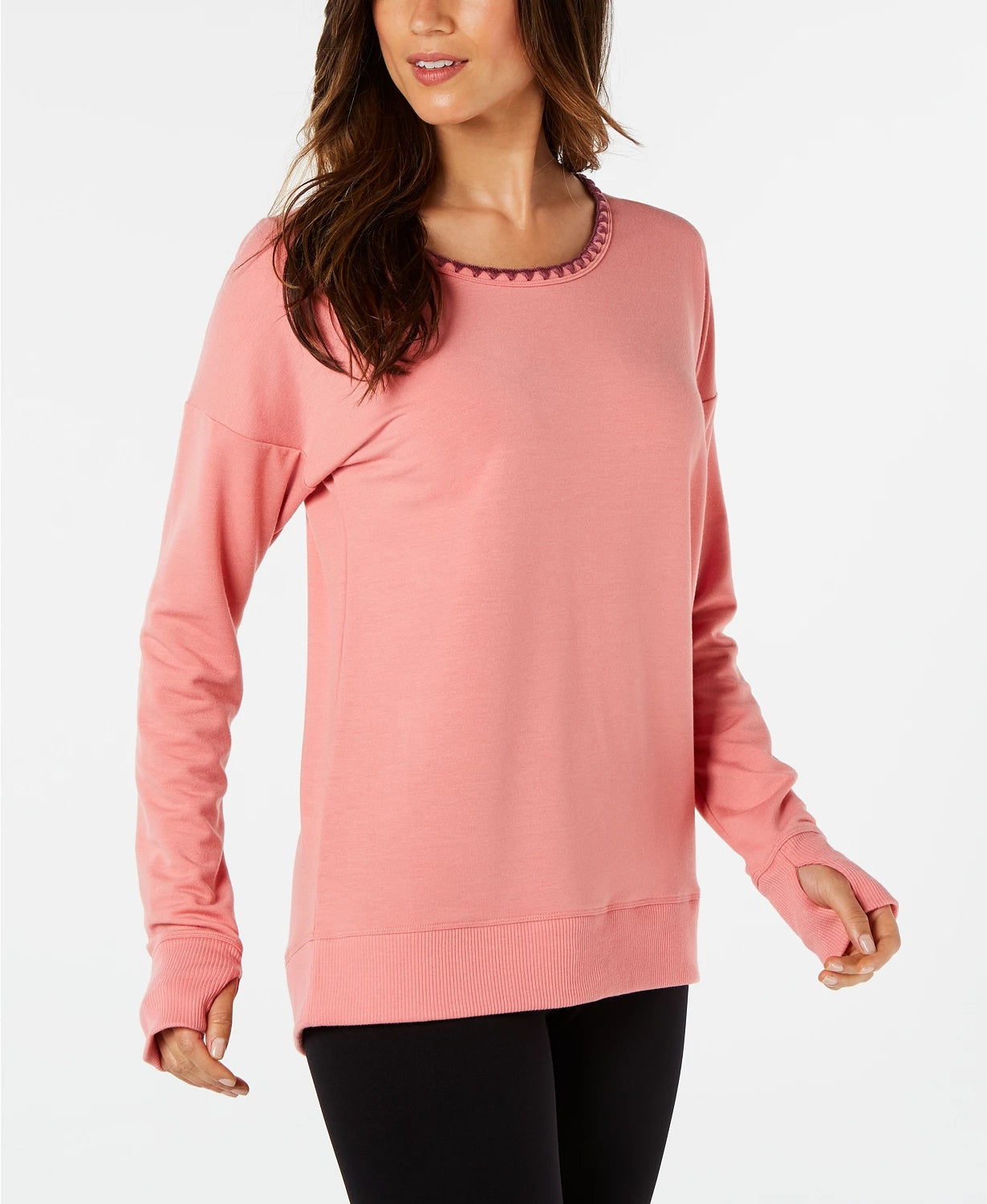 Ideology Women's Blanket-Stitch Cross-Back Top  Size Small