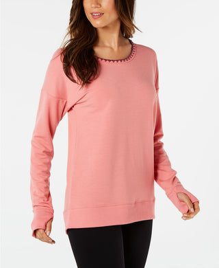 Ideology Women's Blanket-Stitch Cross-Back Top  Size Small