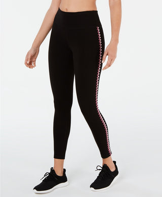 Ideology Women's Blanket-Stitch Leggings Classic Black Size Small