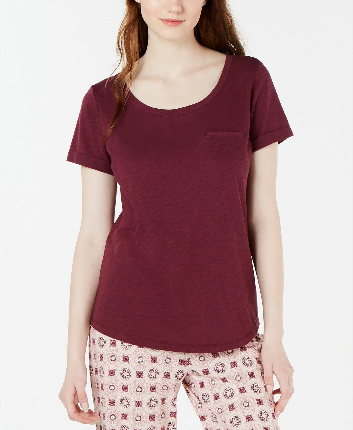 Charter Club Crew Neck Knit Pajama Top Purple Size Small