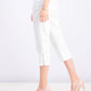 JM Collection  Women's Petite Cropped Zipper-Trim Pants  White Size Petite Extra Large