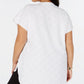 Alfani Women's Split Neck Textured Top White Size 1X