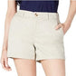 Maison Jules Women's Flat-Front Chino Shorts Beige Size 4