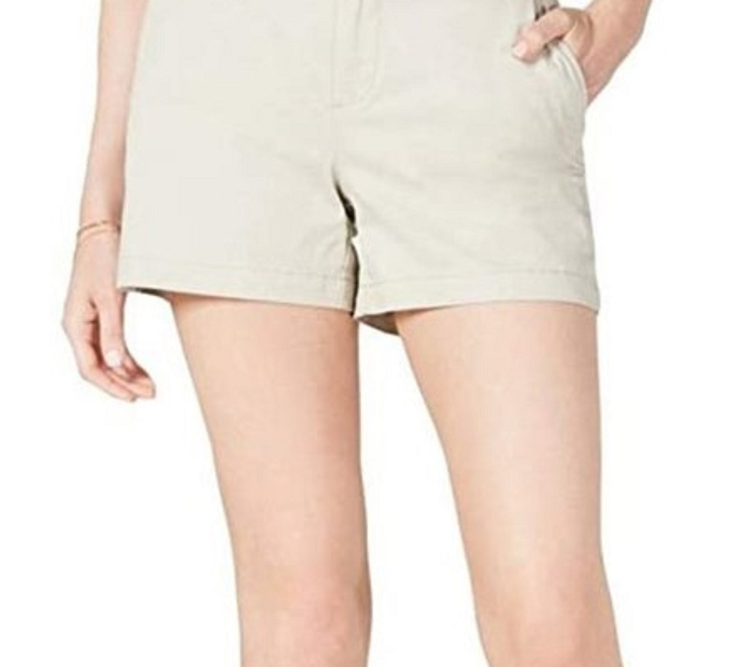 Maison Jules Women's Flat-Front Chino Shorts Beige Size 4