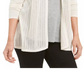 Charter Club Women's Chevron Pointelle Cardigan Beige Size Small