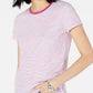Maison Jules Women's Crewneck Ringer T-Shirt Dark Purple Size Small