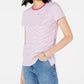 Maison Jules Women's Crewneck Ringer T-Shirt Dark Purple Size Small