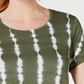 Style & Co Women's Tie-Dyed Ruffle-Hem Top  Med Green Size Large