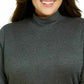 Karen Scott Women's Cotton Mock-Neck Top Charcoal Size Extra Large